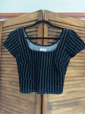 Miaou striped square neck corset top